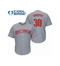 Cincinnati Reds #30 Ken Griffey Replica Grey Road Cool Base MLB Jersey