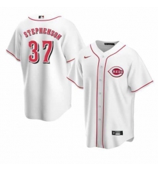 Cincinnati Reds #37 Tyler Stephenson White Stitched MLB Cool Base Nike Jersey