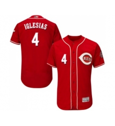 Cincinnati Reds #4 Jose Iglesias Red Alternate Flex Base Authentic Collection Baseball Jersey
