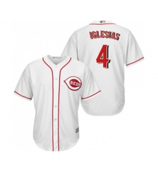 Cincinnati Reds #4 Jose Iglesias Replica White Home Cool Base Baseball Jersey