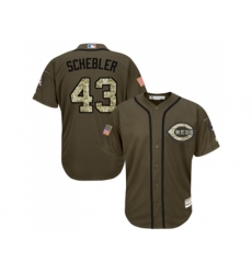 Cincinnati Reds #43 Scott Schebler Green Salute to Service Stitched MLB Jersey