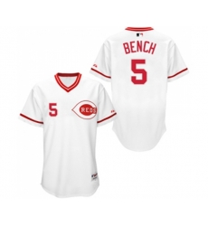 Cincinnati Reds #5 Johnny Bench Authentic White 1990 Turn Back The Clock Baseball Jersey