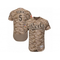 Cincinnati Reds #5 Johnny Bench Camo Flexbase Authentic Collection MLB Jersey