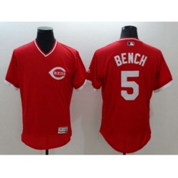 Cincinnati Reds #5 Johnny Bench Majestic Red Flexbase Authentic Cooperstown Player Jersey