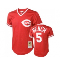 Cincinnati Reds #5 Johnny Bench Replica Red Throwback Baseball Jersey