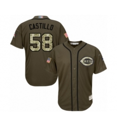 Cincinnati Reds #58 Luis Castillo Authentic Green Salute to Service Baseball Jersey