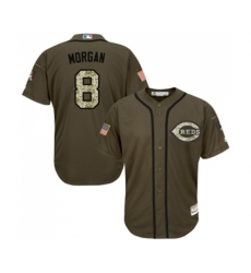 Cincinnati Reds #8 Joe Morgan Authentic Green Salute to Service Baseball Jersey