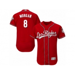 Cincinnati Reds #8 Joe Morgan Red Los Rojos Flexbase Authentic Collection MLB Jersey