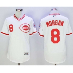 Cincinnati Reds #8 joe morgan Majestic white Flexbase Authentic Cooperstown Player Jersey