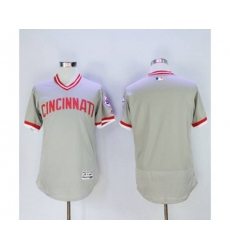 Cincinnati Reds Blank Majestic Grey Flexbase Authentic Cooperstown Jersey