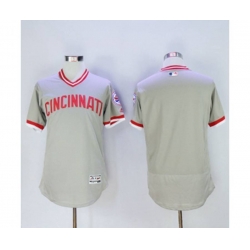 Cincinnati Reds Blank Majestic Grey Flexbase Authentic Cooperstown Jersey