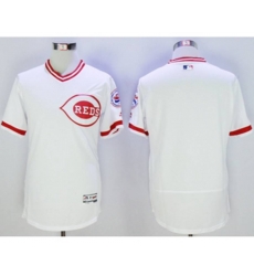 Cincinnati Reds Blank Majestic white Flexbase Authentic Cooperstown Jersey