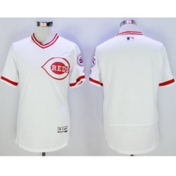 Cincinnati Reds Blank Majestic white Flexbase Authentic Cooperstown Jersey