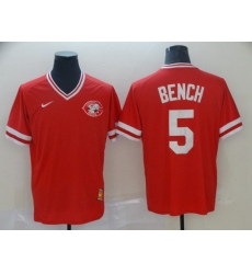 Nike Cincinnati Reds #5 Johnny Bench Red M&N MLB Jersey