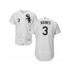 Chicago White Sox #3 Harold Baines White Black Flexbase Authentic Collection MLB Jersey