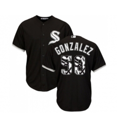 Chicago White Sox #58 Miguel Gonzalez Authentic Black Team Logo Fashion Cool Base Baseball Jersey