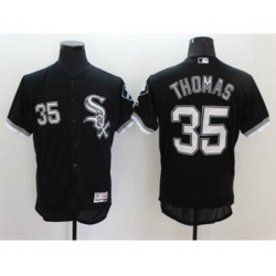 Men Chicago White Sox #35 Frank Thomas Majestic Black Flexbase Authentic Collection Player Jersey
