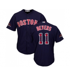 Boston Red Sox #11 Rafael Devers Authentic Navy Blue Team Logo Fashion Cool Base 2018 World Series Champions Baseball Jersey