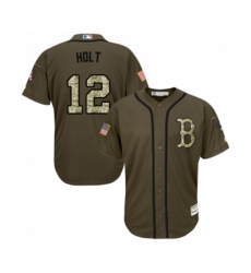 Boston Red Sox #12 Brock Holt Authentic Green Salute to Service Baseball Jersey