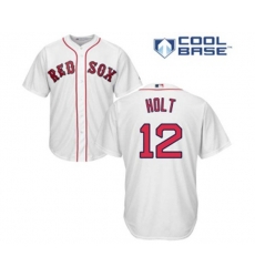 Boston Red Sox #12 Brock Holt Replica White Home Cool Base Baseball Jersey