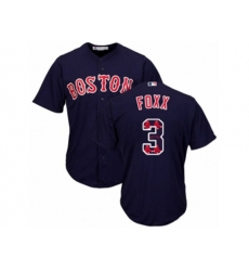 Boston Red Sox #3 Jimmie Foxx Authentic Navy Blue Team Logo Fashion Cool Base MLB Jersey