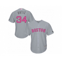Boston Red Sox #34 David Ortiz Gary Home 2016 Mother Day Cool Base Jersey