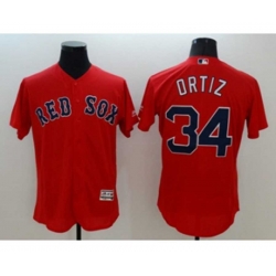 Boston Red Sox #34 David Ortiz Majestic red Flexbase Authentic Collection Player Jersey