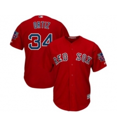 Boston Red Sox #34 David Ortiz Red Cool Base Jersey with Retirement Patch