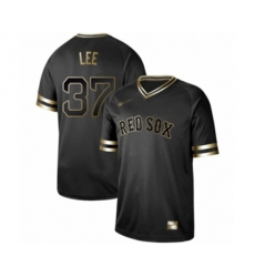 Boston Red Sox #37 Bill Lee Authentic Black Gold Fashion Baseball Jersey