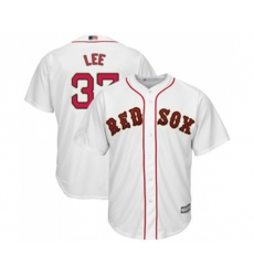Boston Red Sox #37 Bill Lee Replica White 2019 Gold Program Cool Base Baseball Jersey