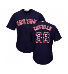Boston Red Sox #38 Rusney Castillo Authentic Navy Blue Team Logo Fashion Cool Base Baseball Jersey