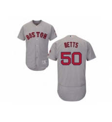 Boston Red Sox #50 Mookie Betts Grey Flexbase Authentic Collection MLB Jersey