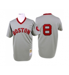 Boston Red Sox #8 Carl Yastrzemski Replica Grey Throwback Baseball Jersey