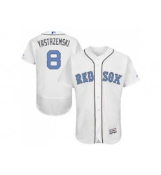 Boston Red Sox #8 Carl Yastrzemski White Flexbase Authentic Collection Stitched Baseball Jersey
