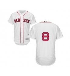 Boston Red Sox #8 Carl Yastrzemski White Home Flex Base Authentic Collection Baseball Jersey