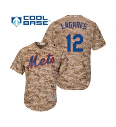New York Mets #12 Juan Lagares Replica Camo Alternate Cool Base Baseball Jersey