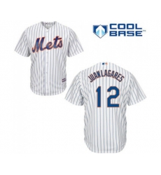 New York Mets #12 Juan Lagares Replica White Home Cool Base Baseball Jersey