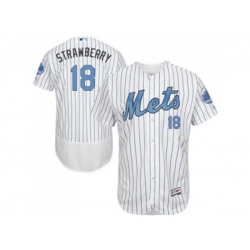 New York Mets #18 Darryl Strawberry White(Blue Strip) Flexbase Authentic Collection Stitched Baseball Jersey New York Mets #18 Darryl Strawberry White(Blue Strip) Flexbase Authentic Collection Stitched Baseball Jersey
