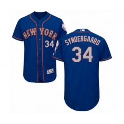 New York Mets #34 Noah Syndergaard Royal Gray Flexbase Authentic Collection MLB Jersey New York Mets #34 Noah Syndergaard Royal Gray Flexbase Authentic Collection MLB Jersey