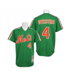 New York Mets #4 Lenny Dykstra Replica Green 1985 Throwback Baseball Jersey