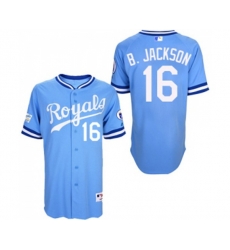 Kansas City Royals #16 Bo Jackson Replica Light Blue 1985 Turn Back The Clock Baseball Jersey