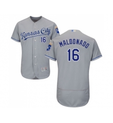 Kansas City Royals #16 Martin Maldonado Grey Road Flex Base Authentic Collection Baseball Jersey