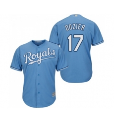 Kansas City Royals #17 Hunter Dozier Replica Light Blue Alternate 1 Cool Base Baseball Jersey