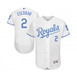 Kansas City Royals #2 Alcides Escobar Authentic White 2016 Father Day Fashion Flex Base MLB Jersey Kansas City Royals #2 Alcides Escobar Authentic White 2016 Father Day Fashion Flex Base MLB Jersey