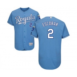 Kansas City Royals #2 Alcides Escobar Light Blue Flexbase Authentic Collection MLB Jersey Kansas City Royals #2 Alcides Escobar Light Blue Flexbase Authentic Collection MLB Jersey