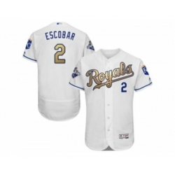 Kansas City Royals #2 Alcides Escobar Majestic White World Series Champions Gold Program FlexBase Player Jersey Kansas City Royals #2 Alcides Escobar Majestic White World Series Champions Gold Program FlexBase Player Jersey