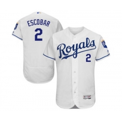 Kansas City Royals #2 Alcides Escobar White Flexbase Authentic Collection MLB Jersey Kansas City Royals #2 Alcides Escobar White Flexbase Authentic Collection MLB Jersey
