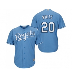 Kansas City Royals #20 Frank White Replica Light Blue Alternate 1 Cool Base Baseball Jersey