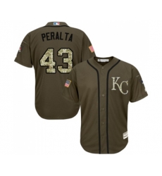 Kansas City Royals #43 Wily Peralta Authentic Green Salute to Service Baseball Jersey