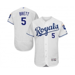 Kansas City Royals #5 George Brett White Flexbase Authentic Collection MLB Jersey Kansas City Royals #5 George Brett White Flexbase Authentic Collection MLB Jersey